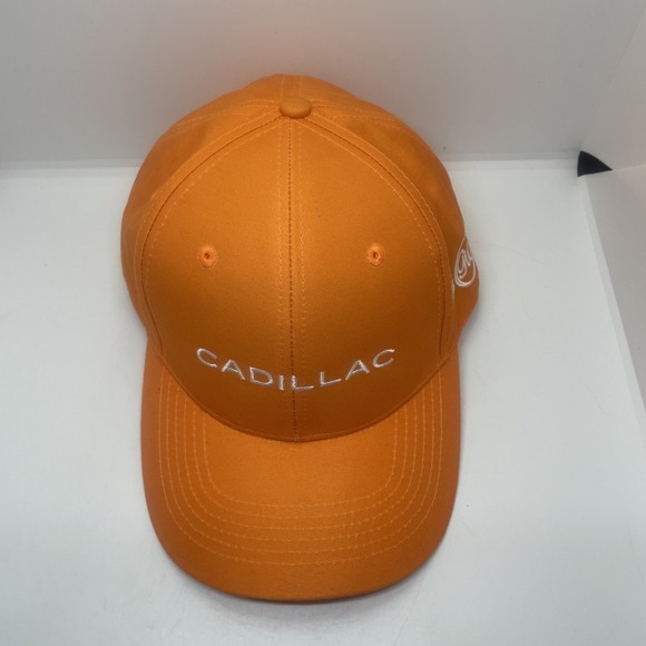 Cadillac Strap Back Cap Hat ORANGE ADJUSTABLE - Picture 7 of 7